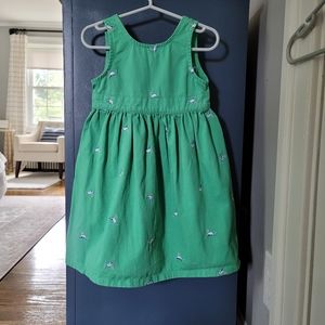 LL Bean Green A-line Dress 3T